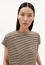 Gestreiftes T-Shirt aus Slub Jersey sand stone-dried palm