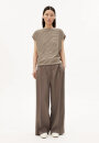 Gestreiftes T-Shirt aus Slub Jersey sand stone-dried palm