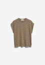 Gestreiftes T-Shirt aus Slub Jersey sand stone-dried palm