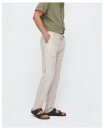 Leinen Chino Darren solid oatmeal