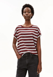 T-Shirt Idaara Stripe velvet red-soft blue-undyed
