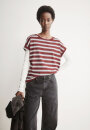 T-Shirt Idaara Stripe velvet red-soft blue-undyed
