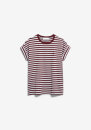 T-Shirt Idaara Stripe velvet red-soft blue-undyed