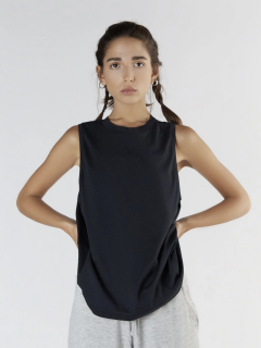 Hochgeschlossenes Frauen Tank Top Lyocell (Tencel™) schwarz