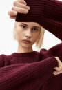 Rippstrickpullover aus Bio-Baumwoll-Wolle-Mix velvet red