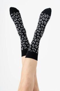 Unisex Leo Strümpfe schwarz-grau