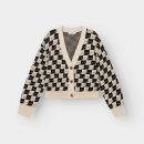 Cardigan Kanan Pepita Cats oat white