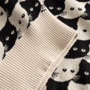 Cardigan Kanan Pepita Cats oat white