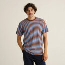 T-Shirt Stockholm Stripes cappuccino brown-cornflower blue