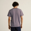 T-Shirt Stockholm Stripes cappuccino brown-cornflower blue