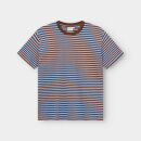 T-Shirt Stockholm Stripes cappuccino brown-cornflower blue