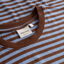 T-Shirt Stockholm Stripes cappuccino brown-cornflower blue