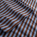 T-Shirt Stockholm Stripes cappuccino brown-cornflower blue