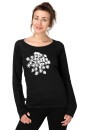 Frauen Longsleeve Wilde Möhre schwarz